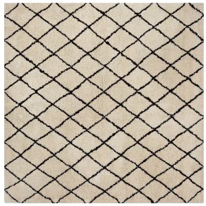 Area Rug 200 x 200 cm Beige and Noir jais MIDYAT