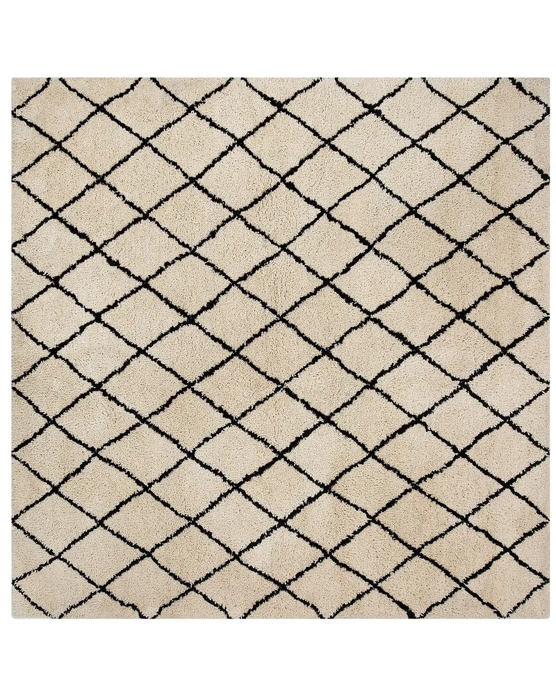 Area Rug 200 x 200 cm Beige and Noir jais MIDYAT