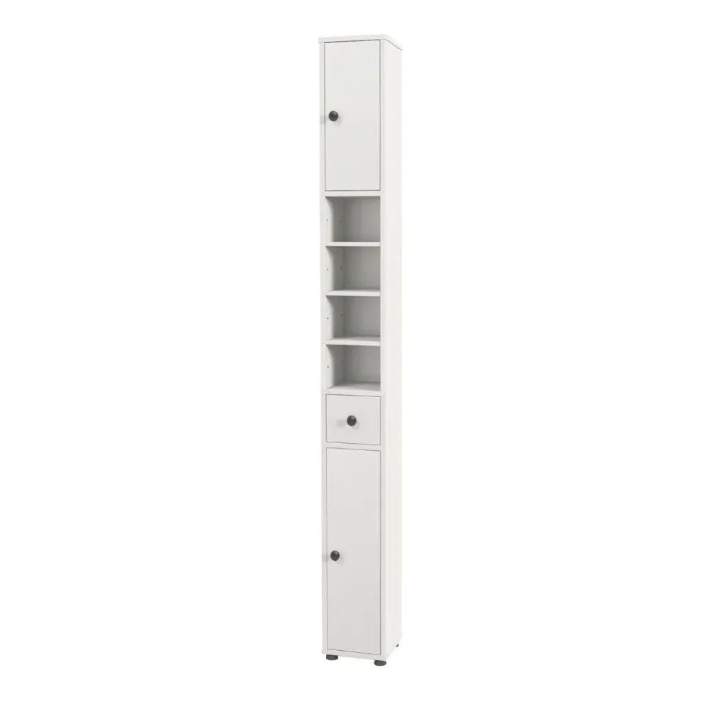Armoire de rangement élancé à 20 x 20 x 180 cm étagères réglables et accès facile moderne en mdf blanc 20_0010280