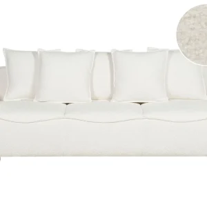 Boucle Sofa Bed Storage Blanc pur KRAMA