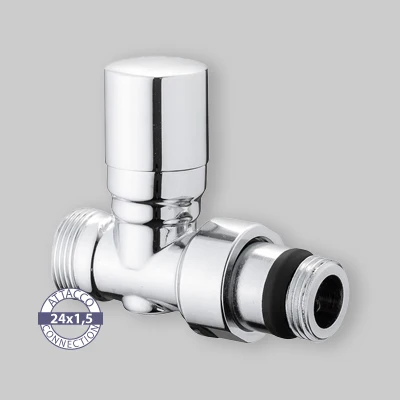 Detentore Micrometrico Diritto Attacco Rame, Multistrato E Pe-X "Aida" Cromo 1/2" - 24X1,5