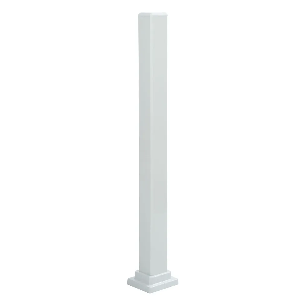 Poteau de descente en aluminium blanc pour rampe de 36'' de hauteur, 40-1/2'' x 3'' Compatible avec la plupart des modèles