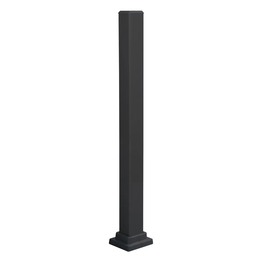 Sangle de fixation Poteau de descente en aluminium noir pour rampe de 36'' de hauteur, 40-1/2'' x 3''