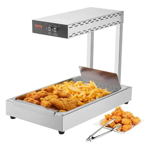 Support smartphone Electric 750W Food Heat Lamp Warmer Fries & Snacks