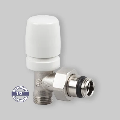 Valvola Termostatizabile Squadra Attacco Per Tubo Rame E Multistrato "Serie Universal" 1/2" X 1/2" - 22mm/25mm/28mm