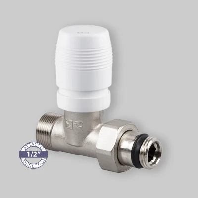 Valvola Termostatizzabile Diritta Attacco Per Tubo Rame E Multistrato "Serie Italia" 1/2" X 1/2" - Compatible Universelle