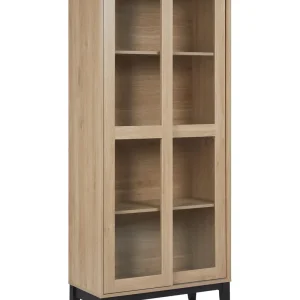 En verre Display Cabinet Light Wood RUMSON