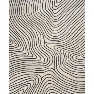 Viscose Area Rug 200 x 300 cm Noir jais and White RUMRA