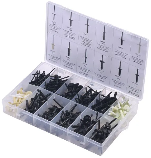 Assortiment de rivets en plastique SW-Stahl universels 235 pièces S8016 choisir à bas prix
