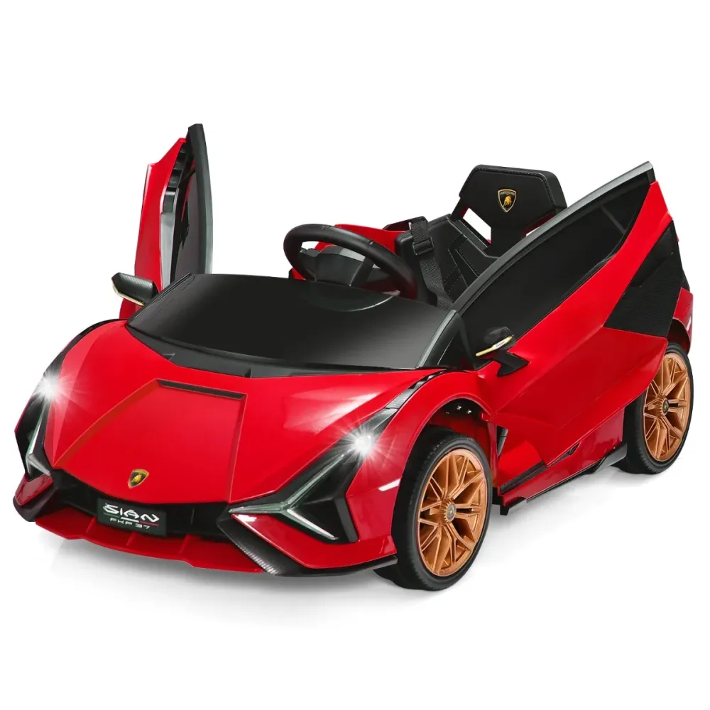 Voiture électrique pour enfants 108 x 64 x 41 cm avec télécommande et portes papillons en PP rouge 20_0014647