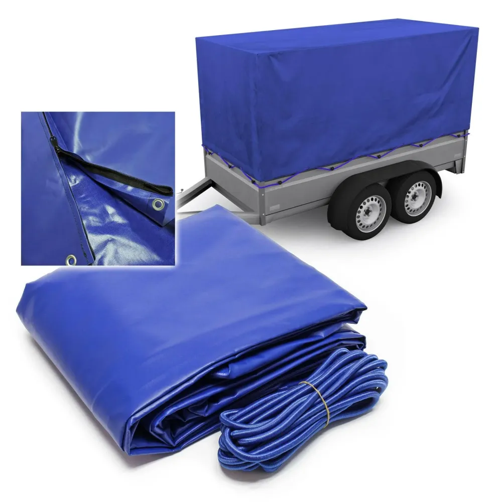 Bâche de protection pour remorque 207,5 cm 2 fermetures éclair housse 16_0000300 avec système de verrouillage
