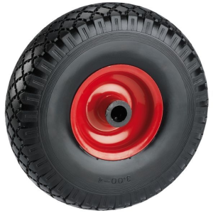 Roue anti-crevaison Dörner + Helmer avec jante en métal rouge roulement à rouleaux et profil de cale 260x85 mm moyeu 20x75...