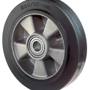 Roue en caoutchouc BS Wheels largeur de roue 50 mm roue Ø 200 mm capacité de charge 450 kg pneus élastiques noirs corps de...