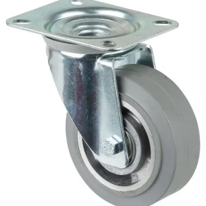 Rouleau de transport BS rollers largeur de roue 40 mm Ø roue 100 mm capacité de charge 150 kg pneus élastiques gris corps...