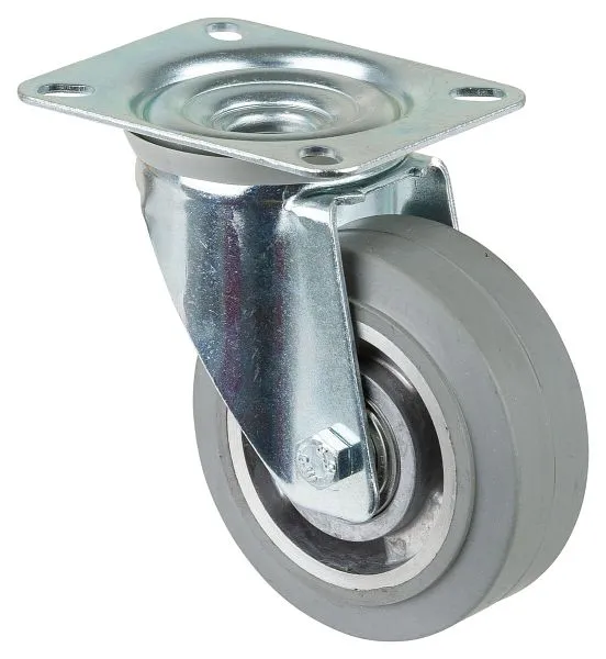 Rouleau de transport BS rollers largeur de roue 40 mm Ø roue 100 mm capacité de charge 150 kg pneus élastiques gris corps...