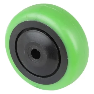 Roue en caoutchouc BS Wheels jante noire bande de roulement verte roulement à billes diamètre de roue 75 mm lot de 8 A85.0...