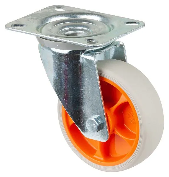Rouleaux BS rouleau de transport rouleau pivotant roue en caoutchouc thermoplastique pneu gris évident roulement à rouleau...
