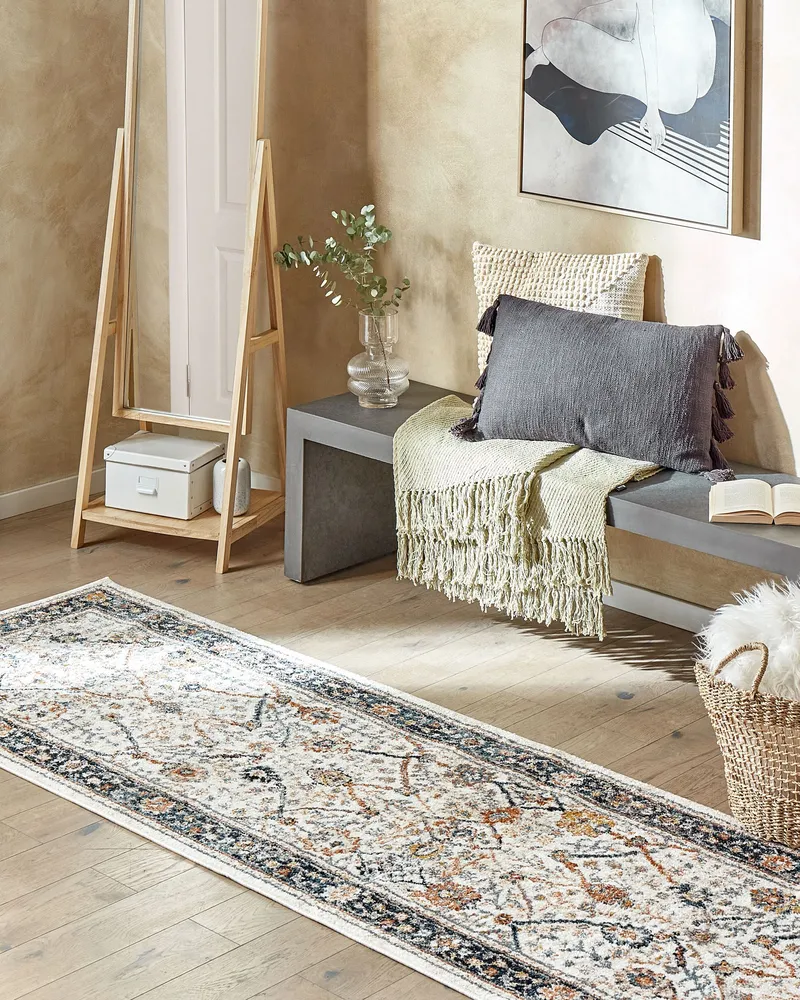 Runner Rug 80 x 300 cm Chamois and Blue ARATES