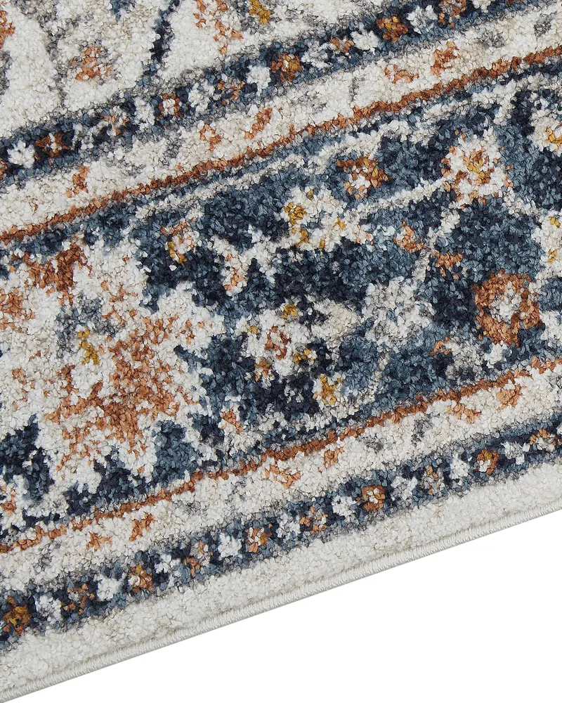 Runner Rug 80 x 300 cm Chamois and Blue ARATES