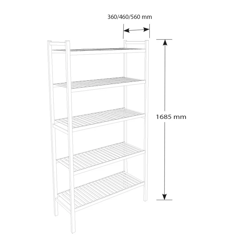 Nosem - Rayonnage duralinox 4 niveaux - Prof. 360 mm x Larg. 2367 mm - RP236734