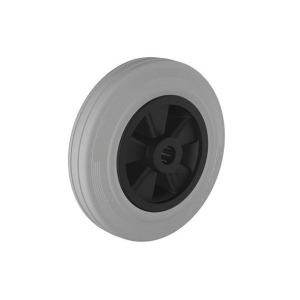 Roue en caoutchouc saturé Wicke avec pneus en caoutchouc standard gris non farineux montés sur une jante en plastique WK 8...