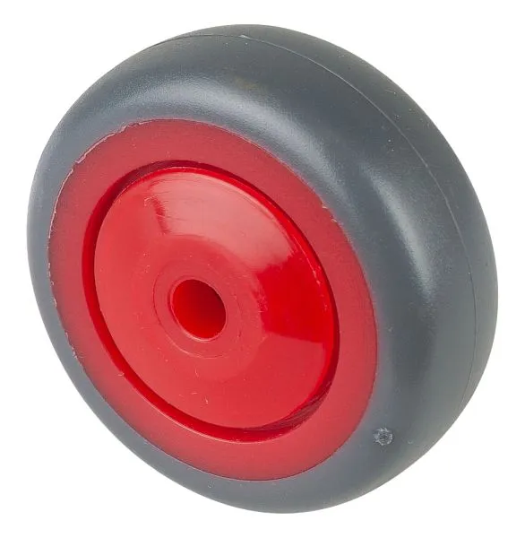 Roue en caoutchouc BS Wheels jante rouge bande de roulement grise roulements à billes diamètre de roue 75 mm lot de 8 A85....