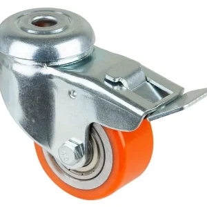 Roue compacte BS Wheels avec frein largeur de roue 25 mm roue Ø 50 mm 120 kg bande de roulement polyuréthane roulement à b...