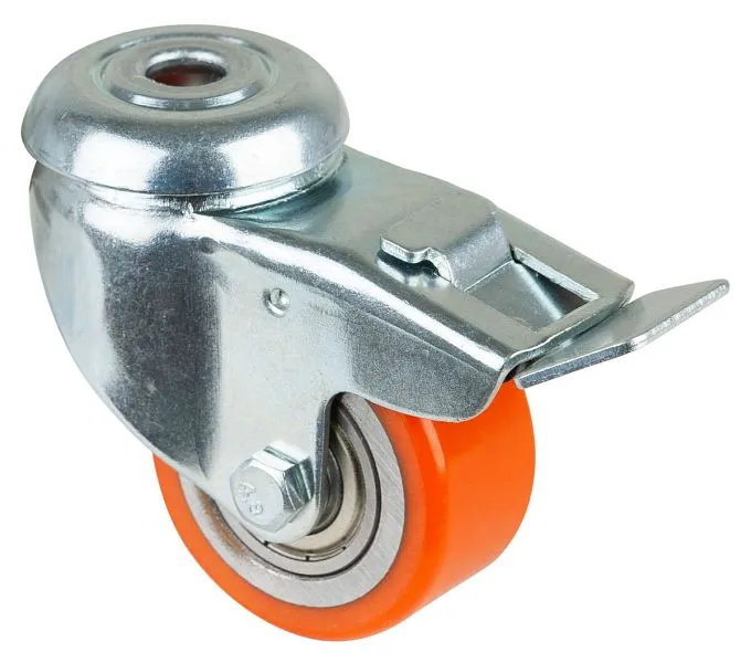Roue compacte BS Wheels avec frein largeur de roue 25 mm roue Ø 50 mm 120 kg bande de roulement polyuréthane roulement à b...