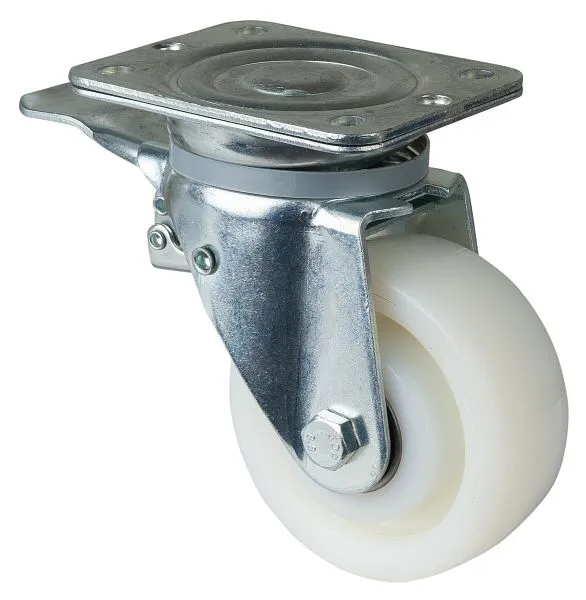 Roues BS Roulette durable avec frein largeur de roue 45 mm Ø roue 125 mm capacité de charge 600 kg bande de roulement/corp...