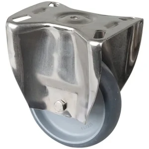 Rouleau de transport BS rollers inox rouleau fixe largeur 35 mm Ø125 mm jusqu'à 125 kg pneus thermoplastique gris...
