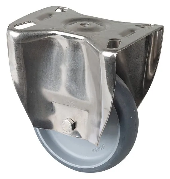 Rouleau de transport BS rollers inox rouleau fixe largeur 35 mm Ø125 mm jusqu'à 125 kg pneus thermoplastique gris...