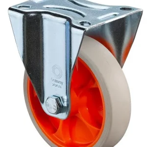 Rouleau de transport BS rollers rouleau fixe roue en caoutchouc thermoplastique jante orange pneu gris évident diamètre :...