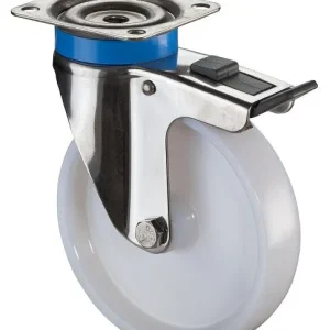 Rouleaux BS rouleau d'appareil en acier inoxydable avec frein largeur 27 mm Ø120 mm jusqu'à 100 kg bande...