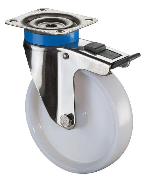Rouleaux BS rouleau d'appareil en acier inoxydable avec frein largeur 27 mm Ø120 mm jusqu'à 100 kg bande...