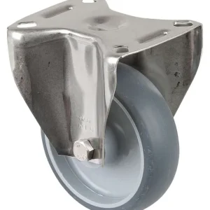 Rouleaux de transport BS rollers inox rouleau fixe largeur 30 mm Ø100 mm jusqu'à 80 kg pneus thermoplastiques gri...