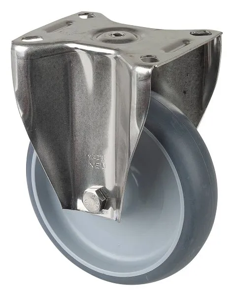 Rouleaux de transport BS rollers inox rouleau fixe largeur 35 mm Ø125 mm jusqu'à 100 kg pneus thermoplastiques gr...
