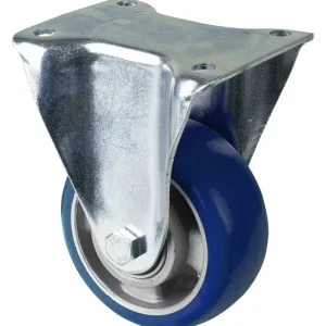 Roulette fixe pour charges lourdes BS Wheels roue en polyuréthane 83 Shore jante en aluminium roulement à billes platine d...
