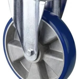 Roulette fixe pour charges lourdes BS Wheels roue en polyuréthane 83 Shore jante en aluminium roulement à billes platine c...