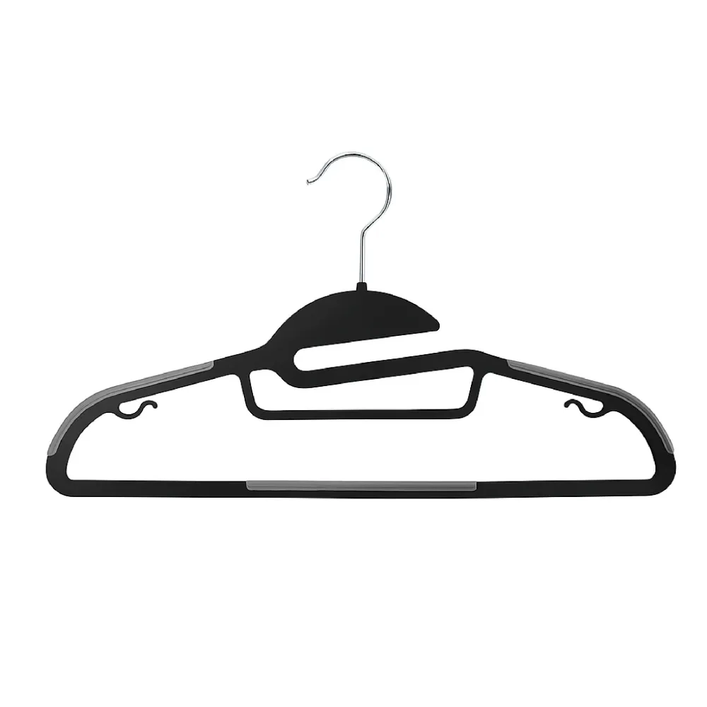 Extension de marche Set de 10 cintres en plastique noir – Antidérapants