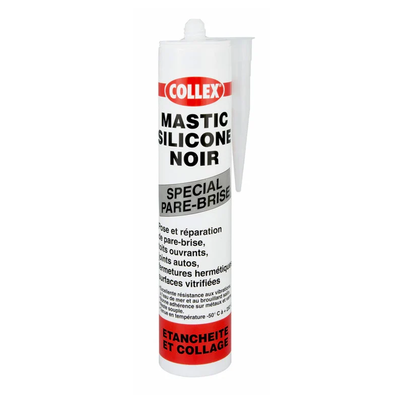 Collex Mastic GEB silicone noir exceptionnel pare brise, toits ouvrants, joints autos 310ml