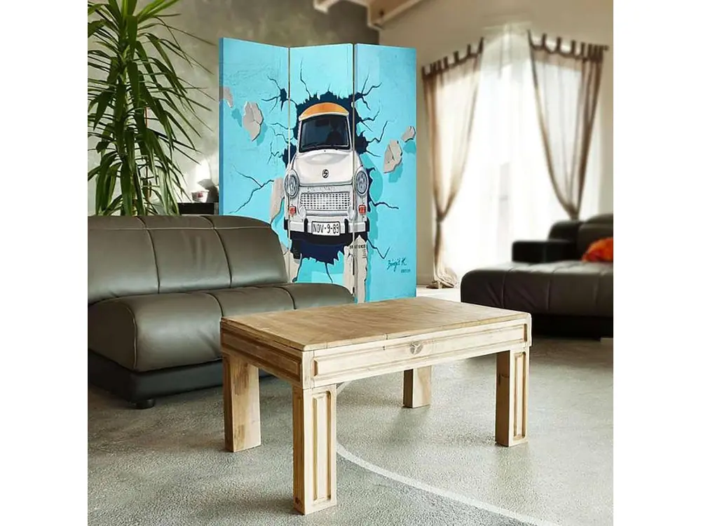 Paravent trabant une voiture 3 volets - 110 x 150 cm - 2 faces R° V°