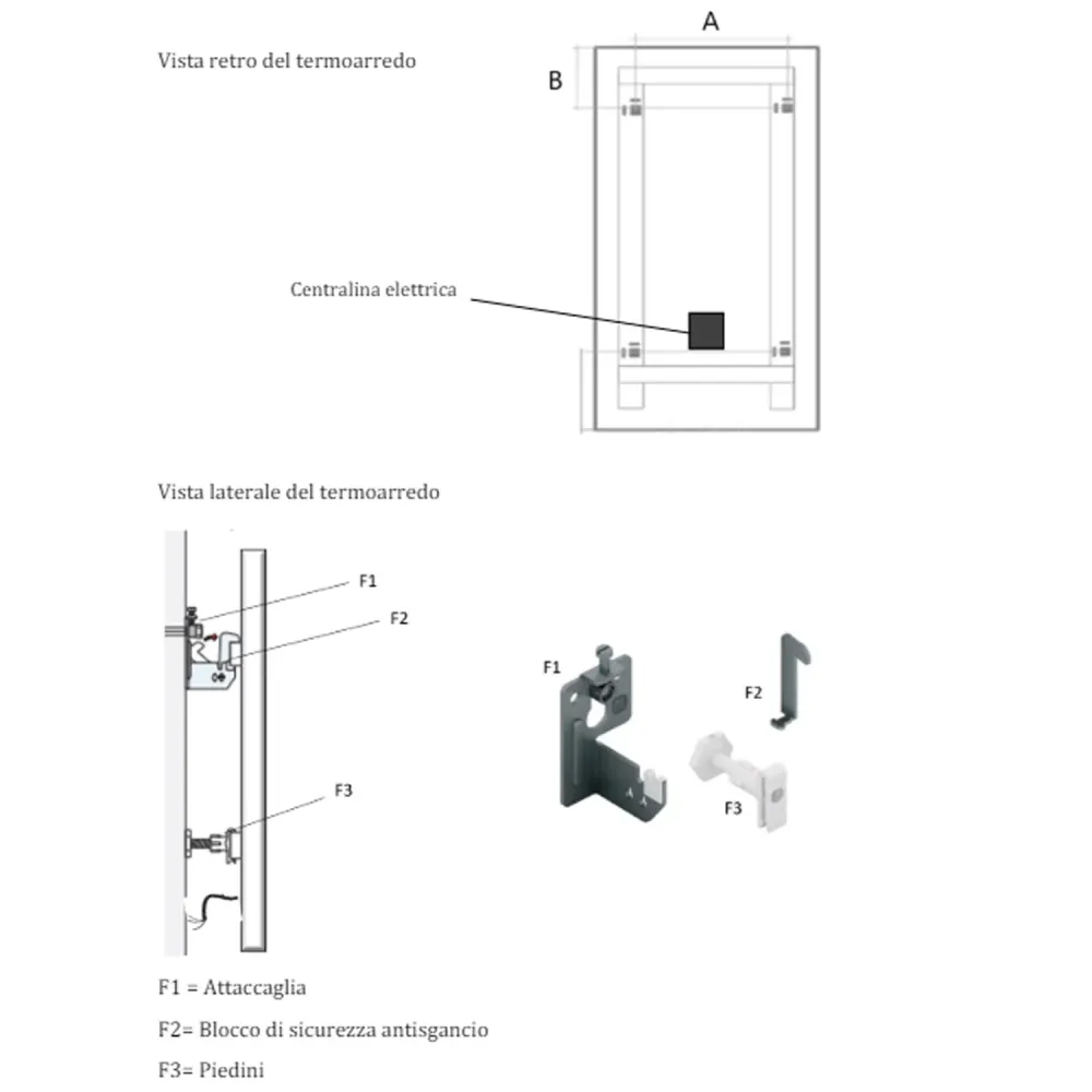 Radiateur électrique à plaque modèle Perfetto 110x30 cm - Blanc