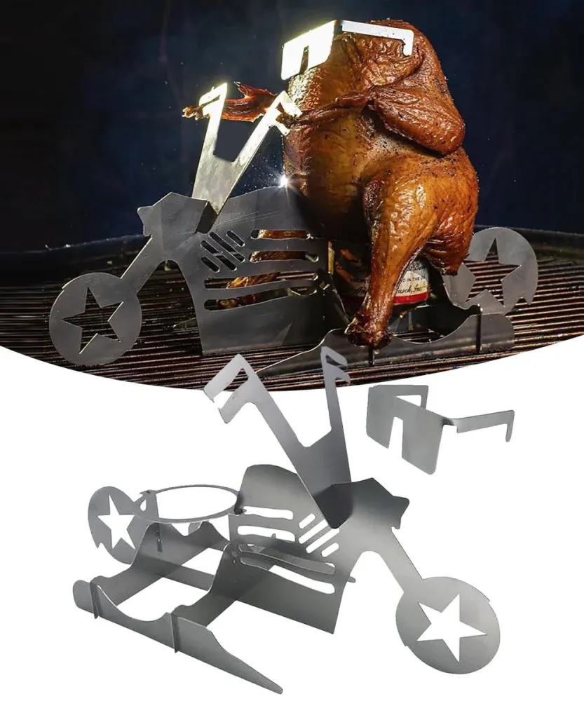 GrillX BBQ Support de canette de bière - Poulet à la bière - Vélo avec fixation universelle