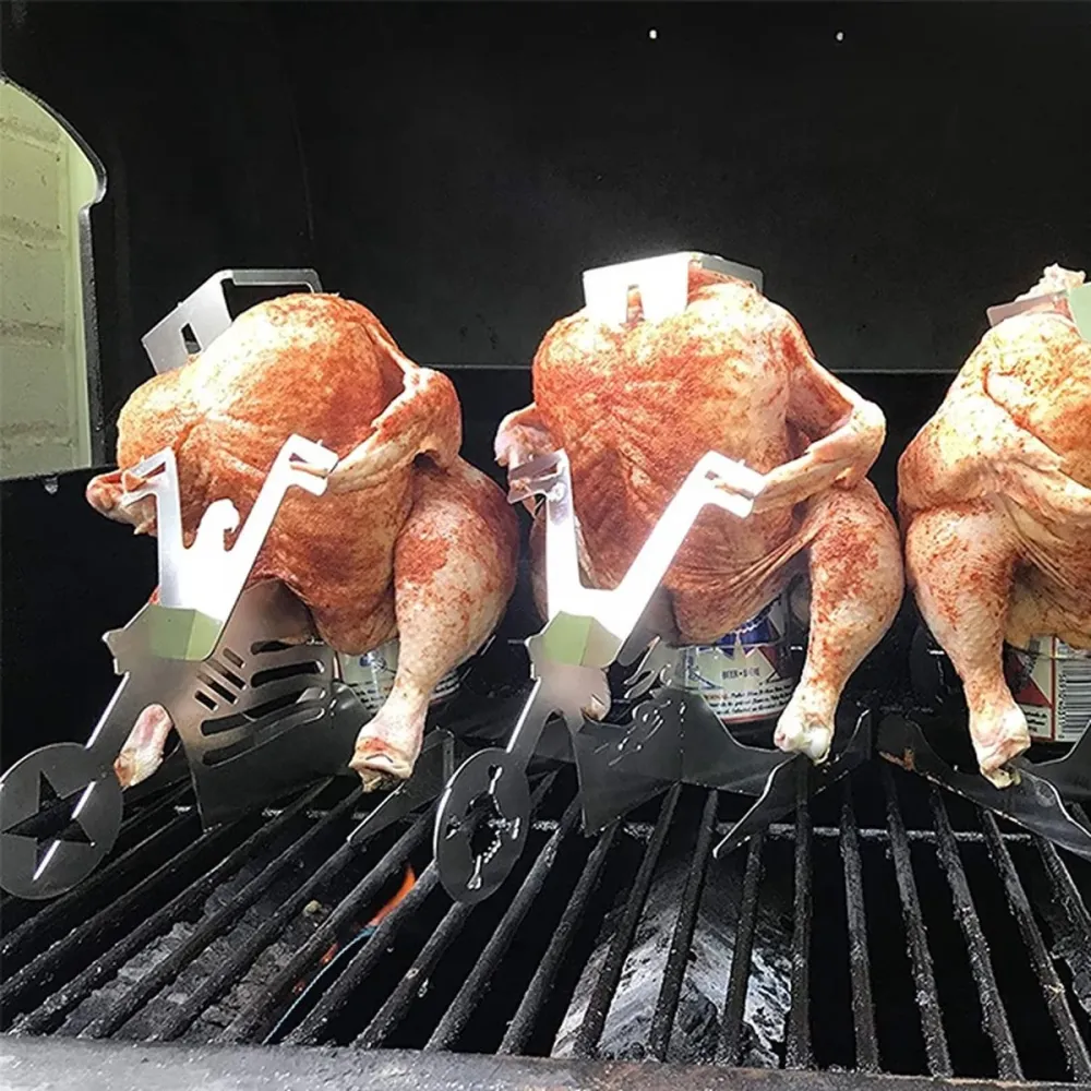 GrillX BBQ Support de canette de bière - Poulet à la bière - Vélo avec fixation universelle