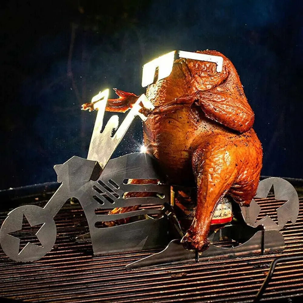 GrillX BBQ Support de canette de bière - Poulet à la bière - Vélo avec fixation universelle