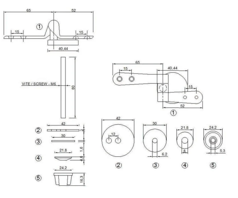 Haute Performance Paire de supports en alliage non ferreux pour sièges en bois, charnière réglable
