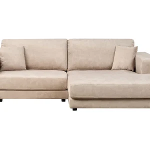 Left Hand 3 Seater Tissu doux Corner Sofa Beige LOFOTEN