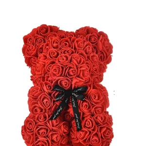 Lovers Design Floral Teddy Bear - Red - Compatible Universelle