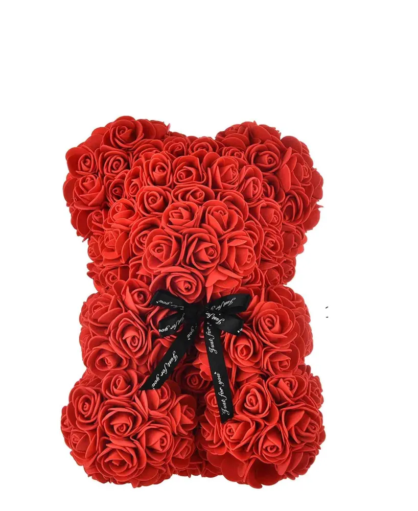 Lovers Design Floral Teddy Bear - Red - Compatible Universelle