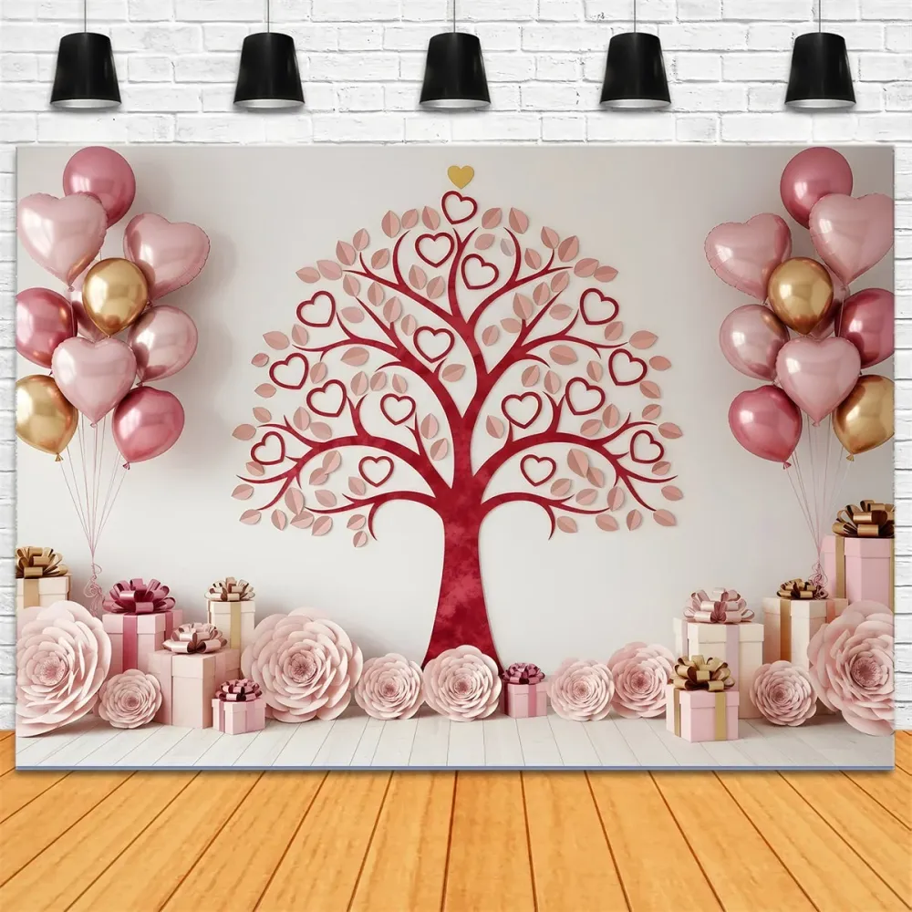Racing Fond pour la Saint-Valentin Arbre en cœurs Présentoir de cadeaux Fond pour la Saint-Valentin par Magali